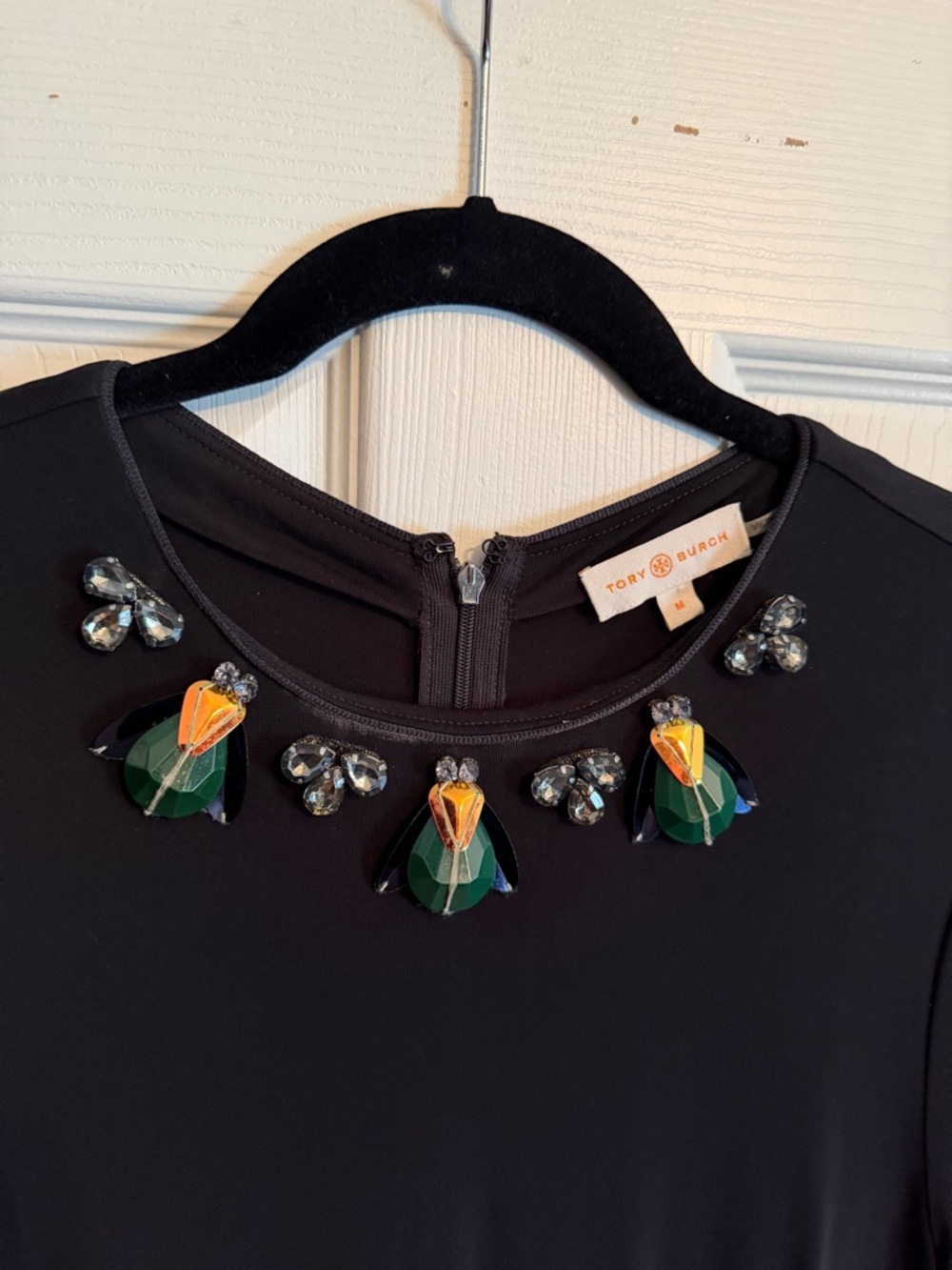 Tory Burch Black Long-Sleeve Dress with Jewel Neck M - Picture 4 of 6